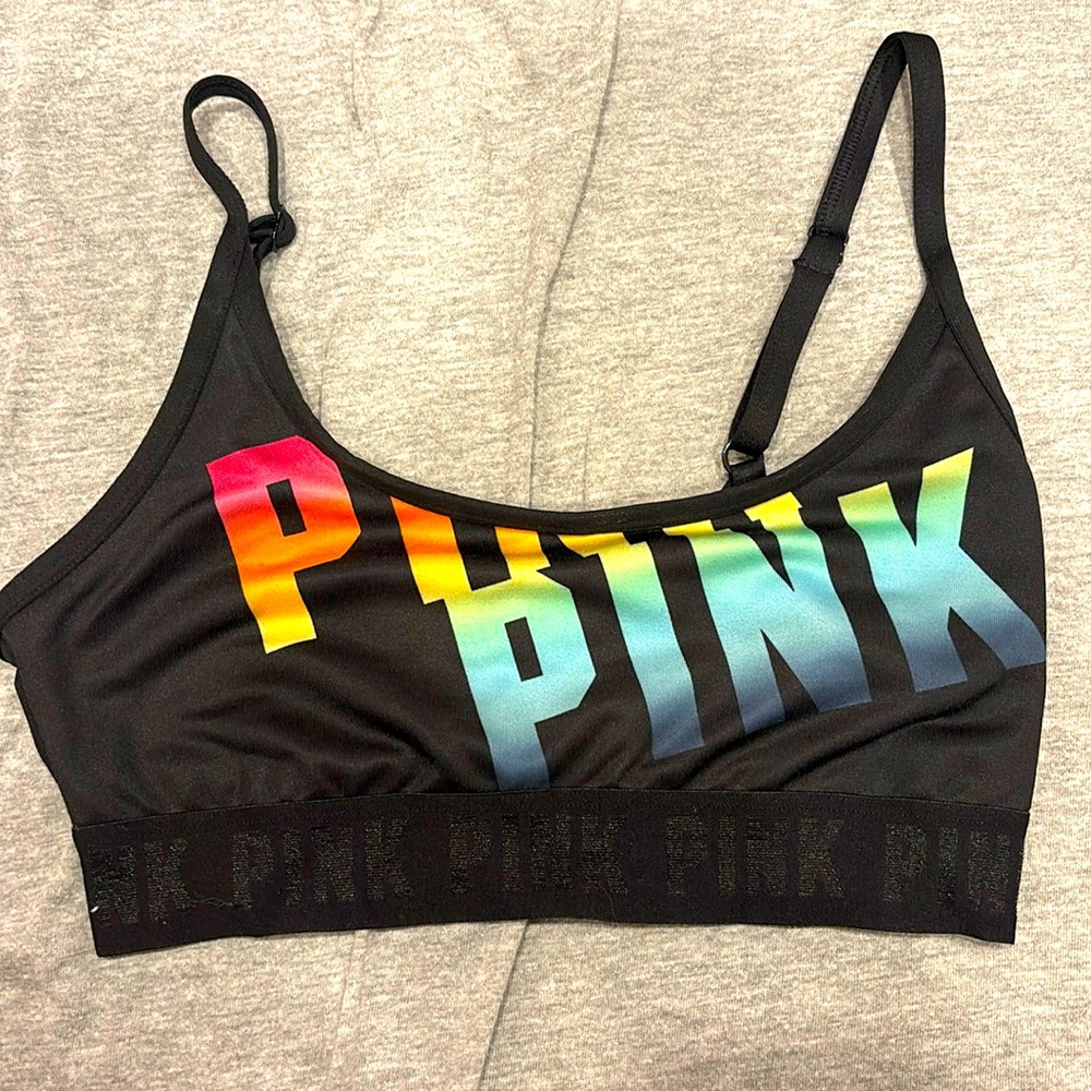 Pink sports bra